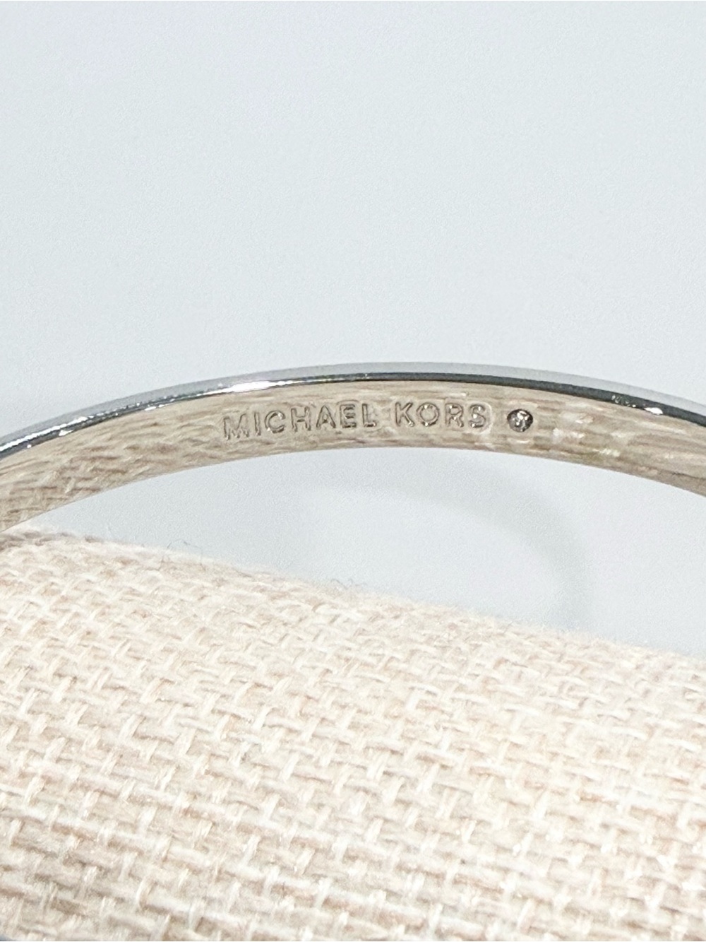 Michael Kors Pavé Logo Silver-Tone Bangle Bracelet - Picture 5 of 6